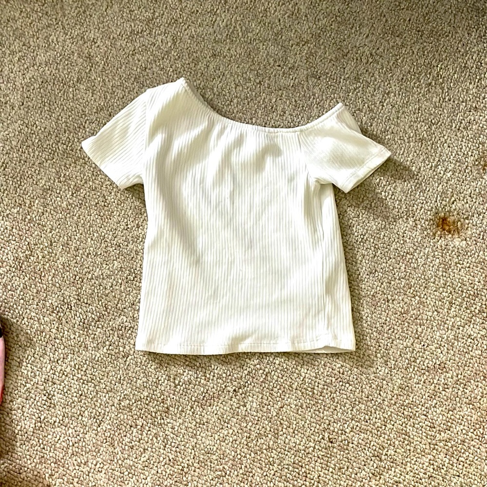 White off the shoulder shirt